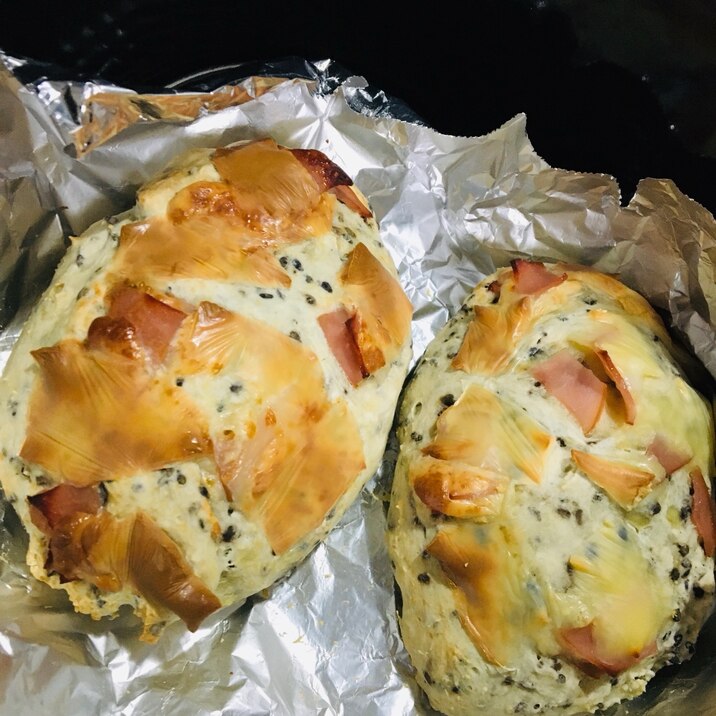 小麦粉と豆腐de即席ハムチーズパン